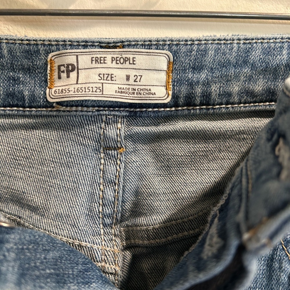 Free People Cropped Wide Leg Button Fly Jeans Women's Size w 27